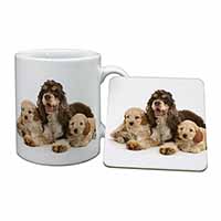 Cocker Spaniel and Cockerpoo Mug and Coaster Set