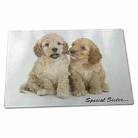 Large Glass Cutting Chopping Board Cockerpoodles 