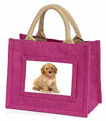 Cockerpoodle Little Girls Small Pink Jute Shopping Bag