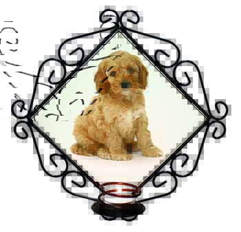 Cockerpoodle Wrought Iron Wall Art Candle Holder