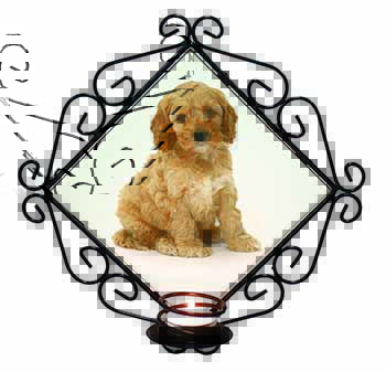 Cockerpoodle Wrought Iron Wall Art Candle Holder
