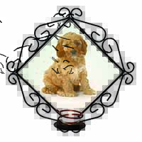 Cockerpoodle Wrought Iron Wall Art Candle Holder