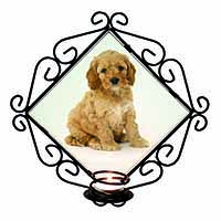 Cockerpoodle Wrought Iron Wall Art Candle Holder