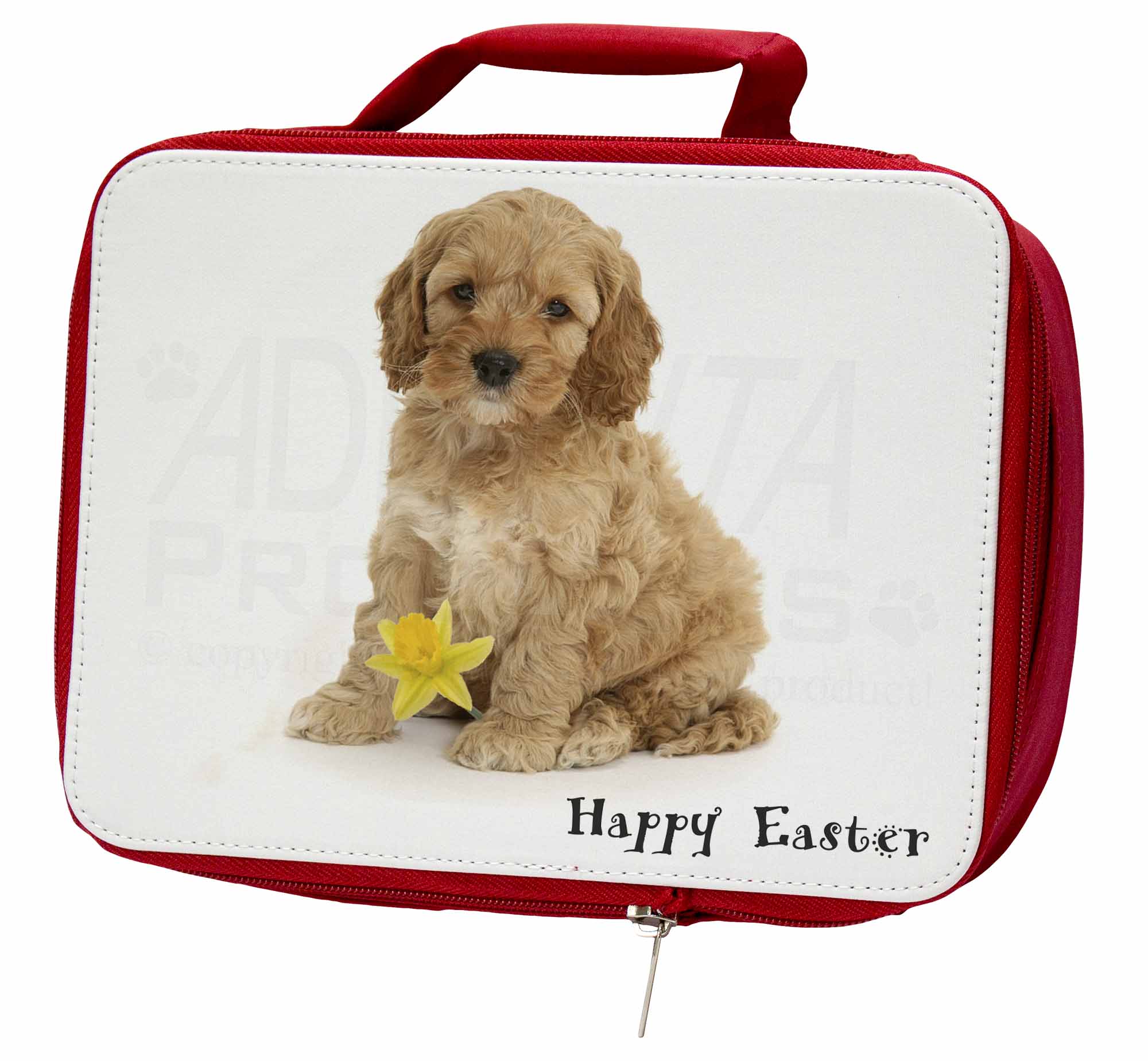 'Happy Easter' Cockerpoodle Insulated Red School Lunch Box/Picnic , AD-CP6DA1LBR 'Happy Insulated Easter' Cockerpoodle Insulated 'Happy Red School Lunch Box/Picnic , AD-CP6DA1LBR 994c1e