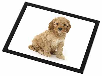 Cockerpoodle Black Rim High Quality Glass Placemat