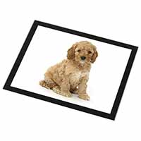 Cockerpoodle Black Rim High Quality Glass Placemat