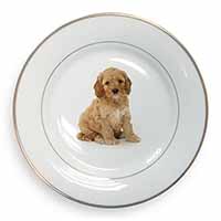 Cockerpoodle Gold Rim Plate Printed Full Colour in Gift Box