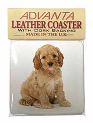 Cockerpoodle Single Leather Photo Coaster