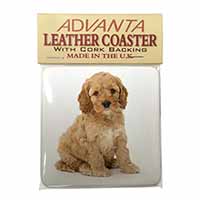 Cockerpoodle Single Leather Photo Coaster