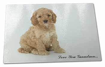 Large Glass Cutting Chopping Board Cockerpoodle Dog 