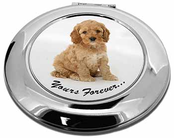 Cockerpoodle Puppy "Yours Forever..." Make-Up Round Compact Mirror