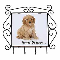 Cockerpoodle Puppy "Yours Forever..." Wrought Iron Key Holder Hooks