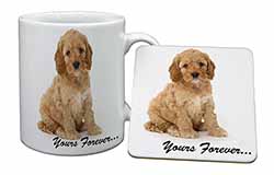 Cockerpoodle Puppy "Yours Forever..." Mug and Coaster Set