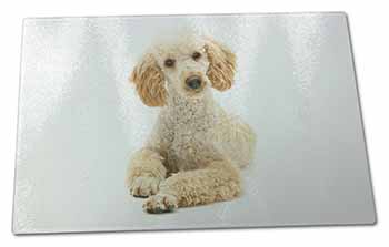 Large Glass Cutting Chopping Board Apricot Poodle