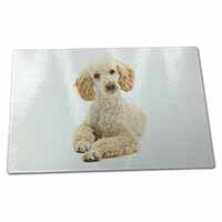 Large Glass Cutting Chopping Board Apricot Poodle