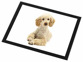 Apricot Poodle Black Rim High Quality Glass Placemat