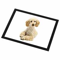 Apricot Poodle Black Rim High Quality Glass Placemat