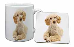 Apricot Poodle Mug and Coaster Set