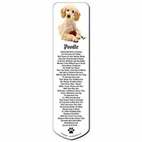 Poodle with Red Rose Bookmark, Book mark, Printed full colour
