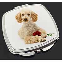 Poodle with Red Rose Make-Up Compact Mirror