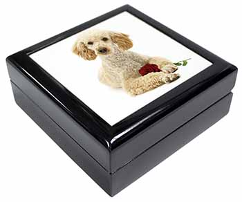 Poodle with Red Rose Keepsake/Jewellery Box
