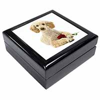 Poodle with Red Rose Keepsake/Jewellery Box