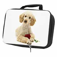 Poodle with Red Rose Black Insulated School Lunch Box/Picnic Bag