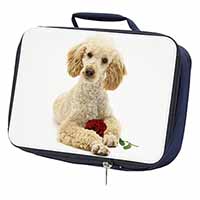 Poodle with Red Rose Navy Insulated School Lunch Box/Picnic Bag