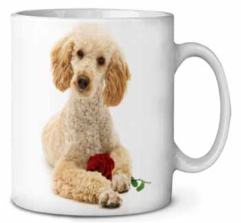 Poodle with Red Rose Ceramic 10oz Coffee Mug/Tea Cup