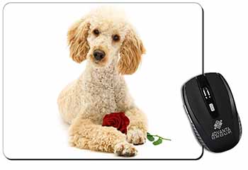 Poodle with Red Rose Computer Mouse Mat