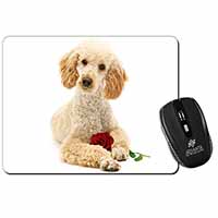 Poodle with Red Rose Computer Mouse Mat