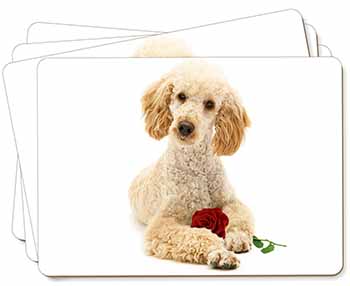 Poodle with Red Rose Picture Placemats in Gift Box