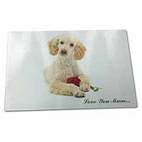 Large Glass Cutting Chopping Board Poodle+Rose 