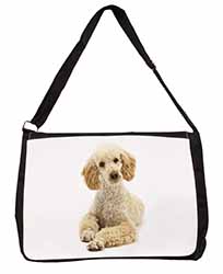 Apricot Poodle Large Black Laptop Shoulder Bag School/College