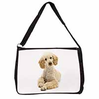 Apricot Poodle Large Black Laptop Shoulder Bag School/College