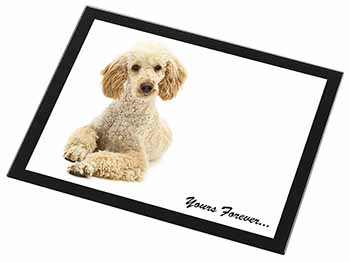 Apricot Poodle "Yours Forever..." Black Rim High Quality Glass Placemat