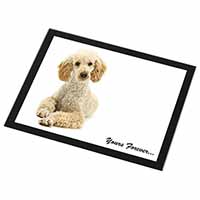 Apricot Poodle "Yours Forever..." Black Rim High Quality Glass Placemat