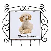 Apricot Poodle "Yours Forever..." Wrought Iron Key Holder Hooks