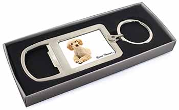 Apricot Poodle "Yours Forever..." Chrome Metal Bottle Opener Keyring in Box