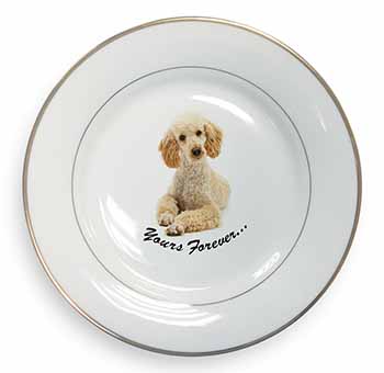 Apricot Poodle "Yours Forever..." Gold Rim Plate Printed Full Colour in Gift Box