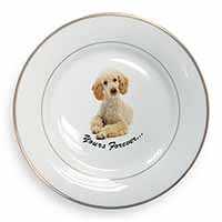 Apricot Poodle "Yours Forever..." Gold Rim Plate Printed Full Colour in Gift Box