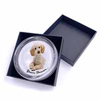 Apricot Poodle "Yours Forever..." Glass Paperweight in Gift Box