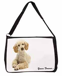 Apricot Poodle "Yours Forever..." Large Black Laptop Shoulder Bag School/College