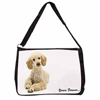 Apricot Poodle "Yours Forever..." Large Black Laptop Shoulder Bag School/College