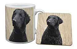 Curly Coat Retriever Dog Mug and Coaster Set