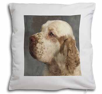 Clumber Spaniel Dog Soft White Velvet Feel Scatter Cushion