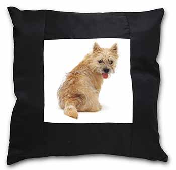 Cairn Terrier Dog Black Satin Feel Scatter Cushion