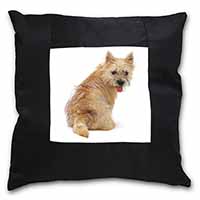 Cairn Terrier Dog Black Satin Feel Scatter Cushion