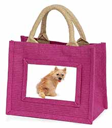 Cairn Terrier Dog Little Girls Small Pink Jute Shopping Bag
