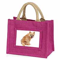 Cairn Terrier Dog Little Girls Small Pink Jute Shopping Bag